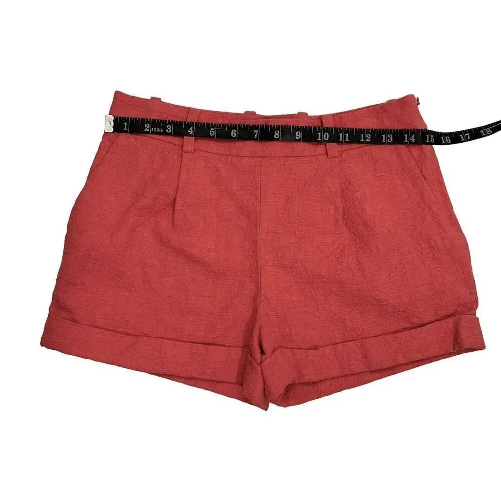 Diane* Von Furstenberg Women's Small Pink Mid-Rise Chino The Gillian Shorts Size